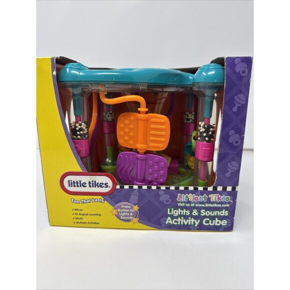 LITTLE Littlest TIKES Lights & Sounds Activity Cube Vintage NEW mirror music - Picture 2 of 9